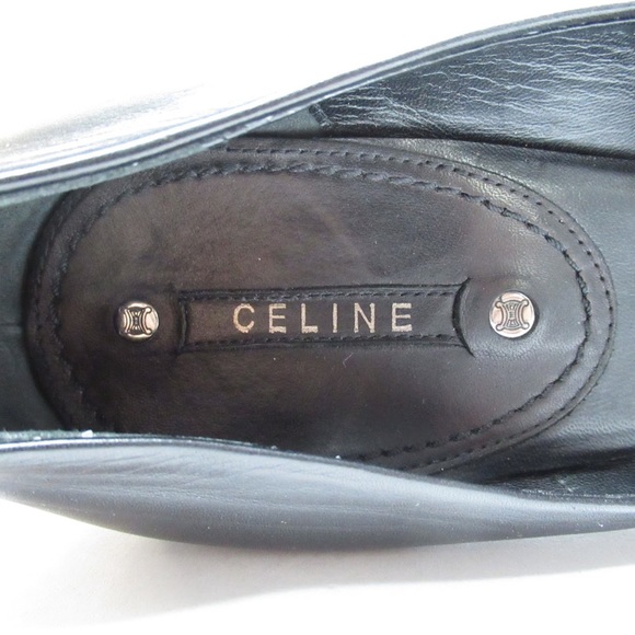 auth CÈLINE size 40 black calfskin platform PUMPS - Picture 3 of 8